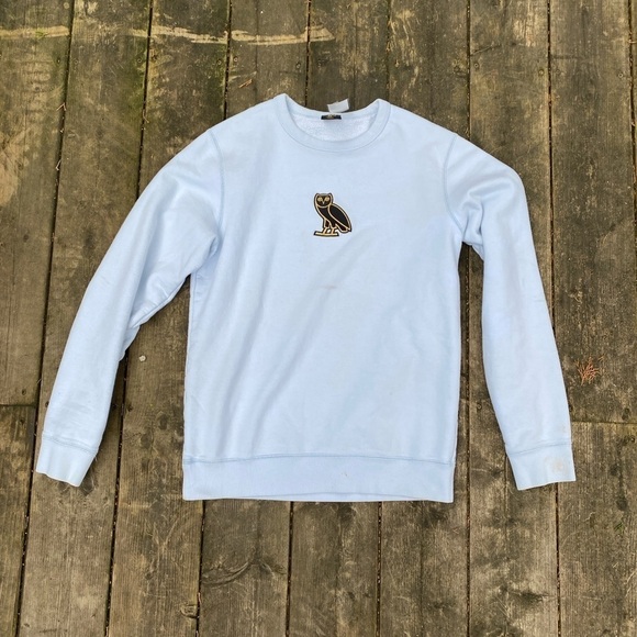 Octobers Very Own Classic Owl Logo Sweatshirt OVO Crewneck Light Blue Small - Picture 2 of 10